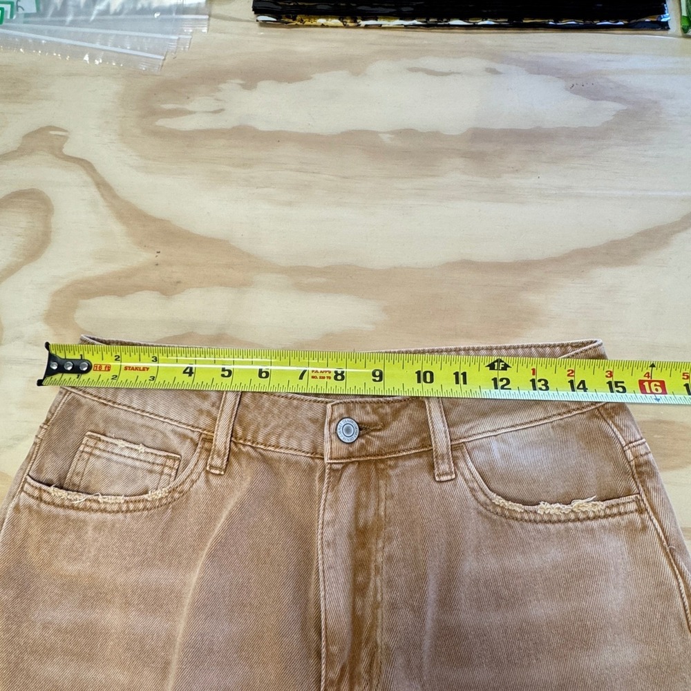 Vervet Kiss Of California Super High Rise 90's Vintage‎ Crop Flare Jeans W27 Tan - Picture 11 of 14
